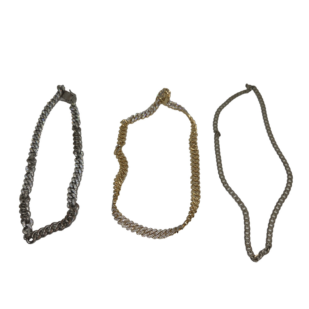 Rapper Stamped 18k Imitation Gold Silver Chains Necklace Men Hip Hop Bling Lot